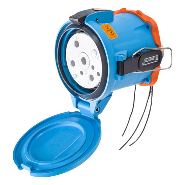 33-94073-263 - DS100 RECEPTACLE POLY BLUE SIZE 5 TYPE 4X 3P+G 100A 250 VAC 60 Hz +3 AUX